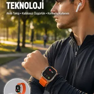 Haydiburaya 18 S8 Ultra Akıllı Saat ve Bluetooth Kablosuz Kulaklık 2’li Set Yeni Nesil