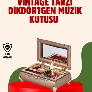 Piyano Şeklinde Balerinli Müzik Kutusu Takı Bölmeli Şık Model