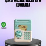 Su Yeşili Elektronik Şifreli ATM Tasarımlı Para Biriktirme Kumbarası