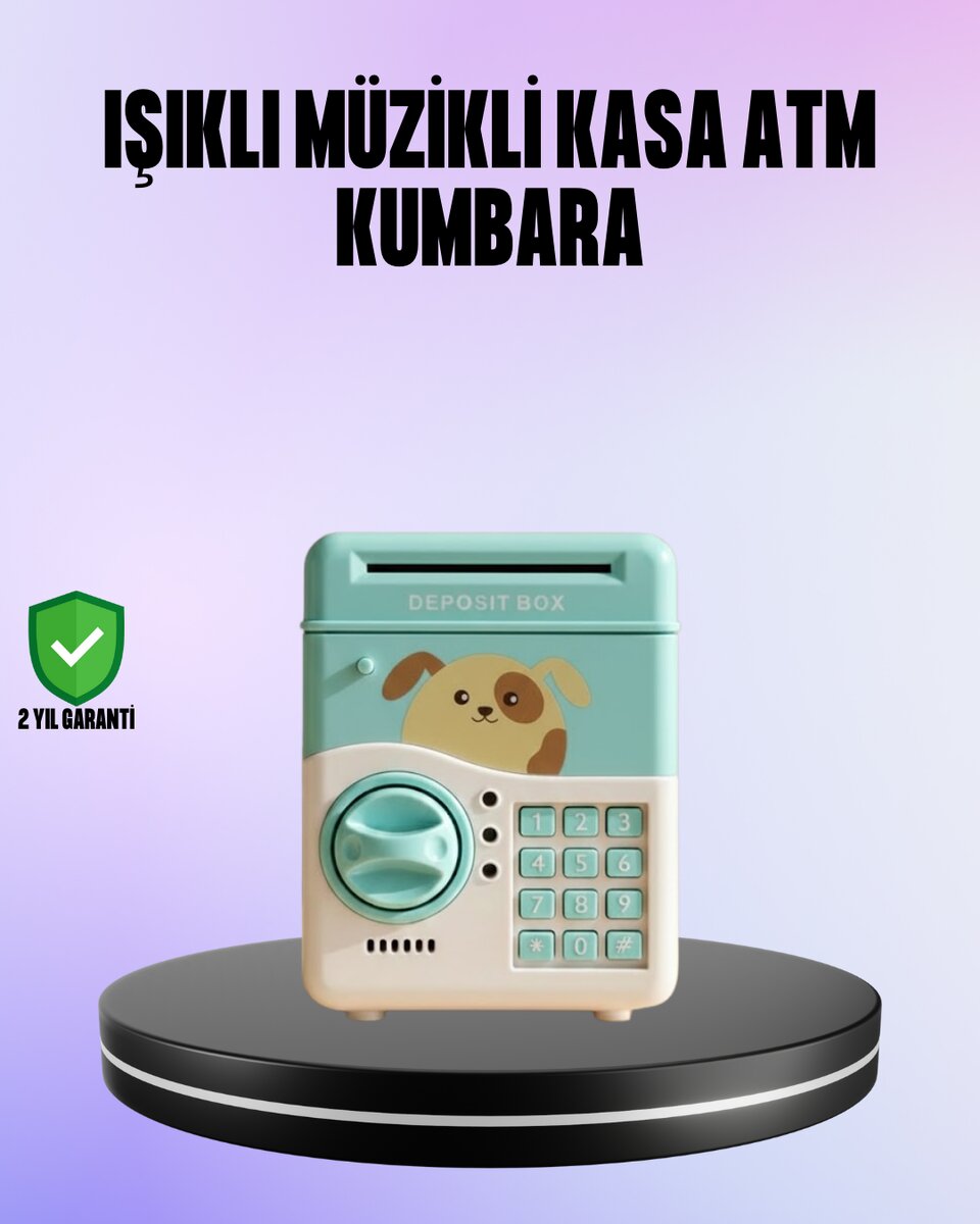 Su Yeşili Elektronik Şifreli ATM Tasarımlı Para Biriktirme Kumbarası 1 Su Yeşili Elektronik Şifreli ATM Tasarımlı Para Biriktirme Kumbarası