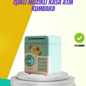 ATM Görünümlü Su Yeşili Otomatik Para Çeken Şifreli Kumbara