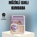 Işıklı Sesli Şifreli Otomatik Para Çeken Kumbara Mor