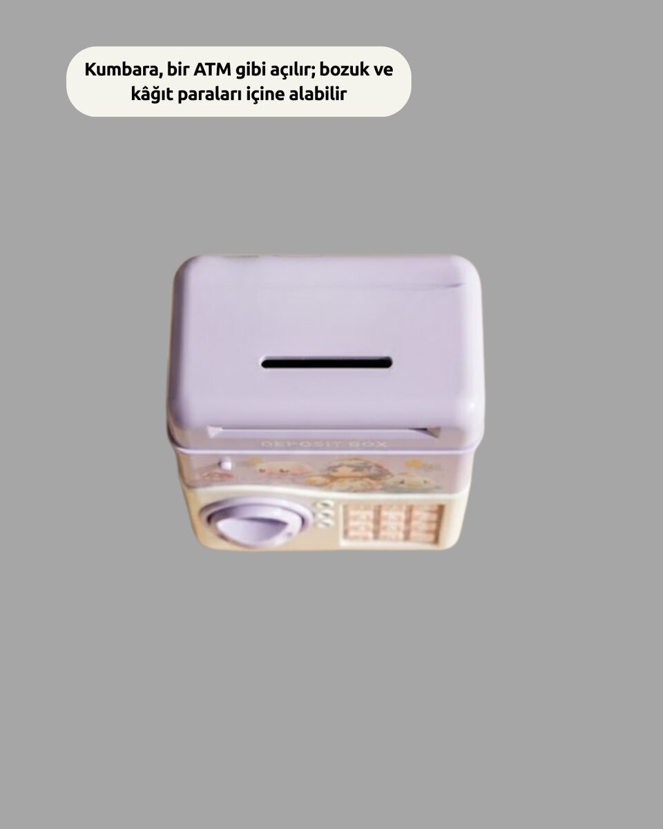 Işıklı Sesli Şifreli Otomatik Para Çeken Kumbara Mor 4 Işıklı Sesli Şifreli Otomatik Para Çeken Kumbara Mor - Görsel 4