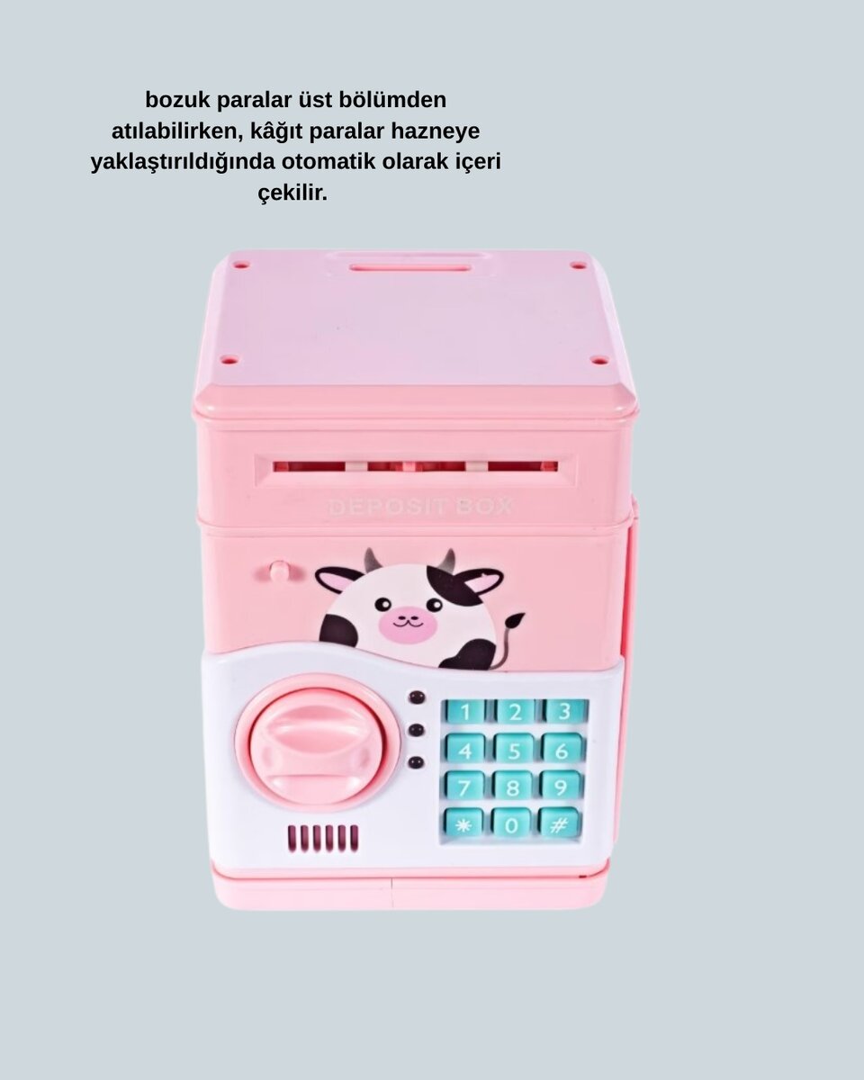 ATM Tasarımlı Pembe Işıklı Sesli Çocuk Kumbarası 2 ATM Tasarımlı Pembe Işıklı Sesli Çocuk Kumbarası - Görsel 2