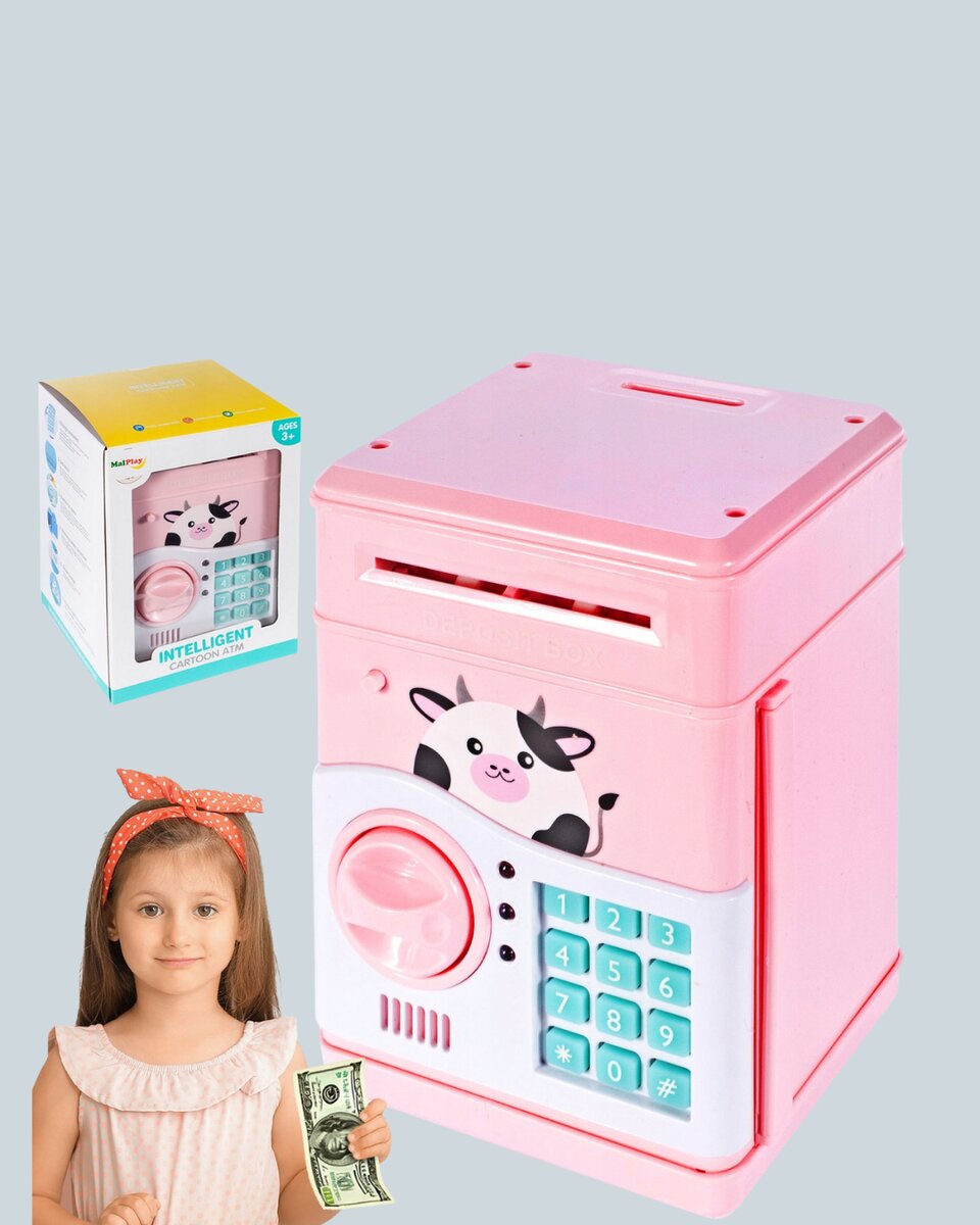 ATM Tasarımlı Pembe Işıklı Sesli Çocuk Kumbarası 4 ATM Tasarımlı Pembe Işıklı Sesli Çocuk Kumbarası - Görsel 4