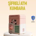 Çocuklar İçin Pembe ATM Görünümlü Elektronik Kumbara
