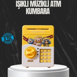 Sarı Renk Otomatik Para Çeken Şifreli Çocuk Kumbarası