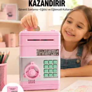 Büyük Hazneli Şifreli Para Tasarruf Kumbarası