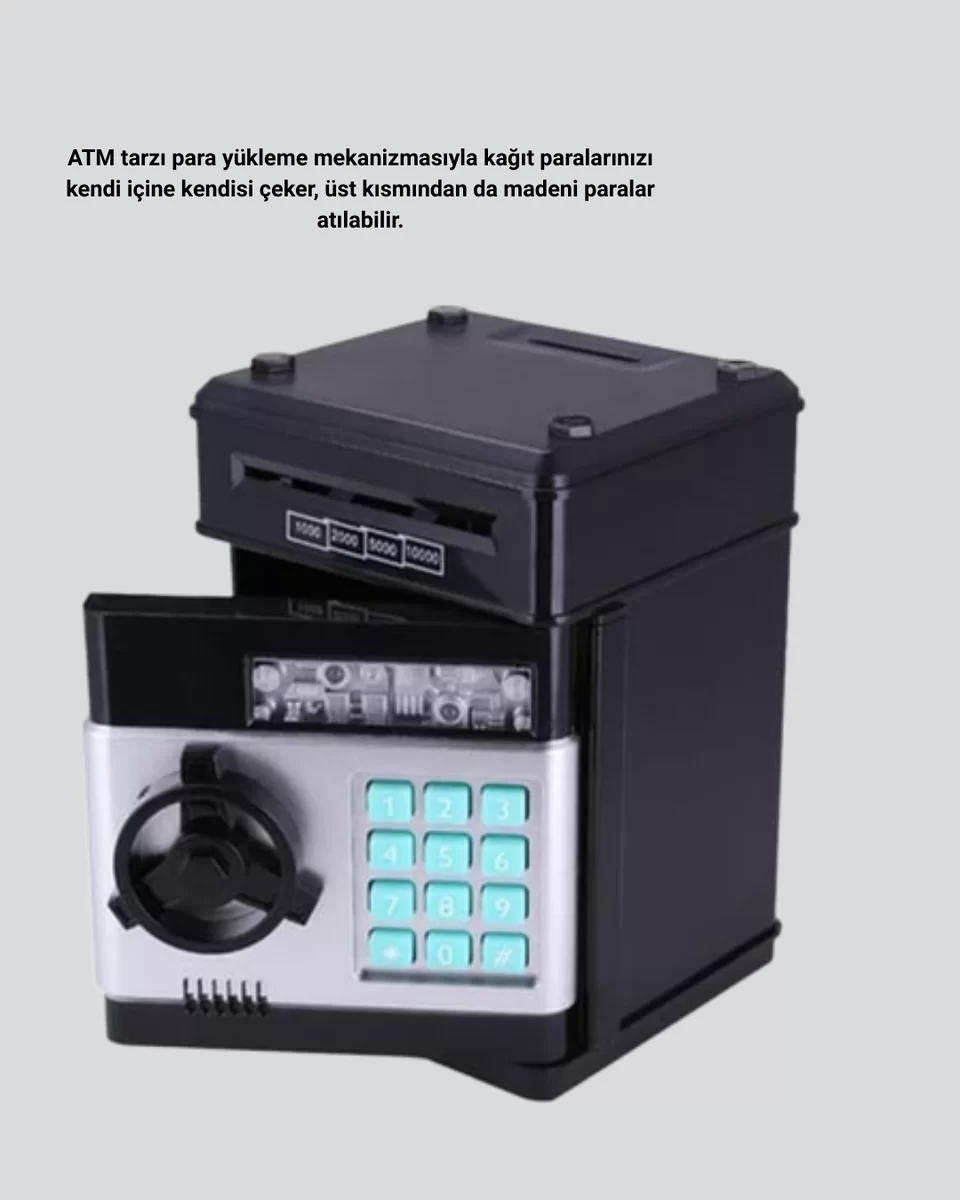 Otomatik Para Çeken Şifreli ATM Tasarımlı Kumbara 3 Otomatik Para Çeken Şifreli ATM Tasarımlı Kumbara - Görsel 3