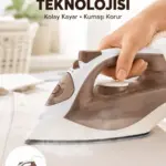 2200 Watt Buharlı Ütü Kahverengi Seramik Taban Şok Buharlı