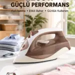 Buharlı Ütü 2200W Kireç Önleyici Self Clean Damlatmaz Kahverengi