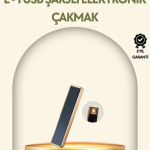 USB Şarjlı Alevsiz Elektronik Çakmak – Rüzgara Dayanıklı, Gazsız, Güvenli Kullanım