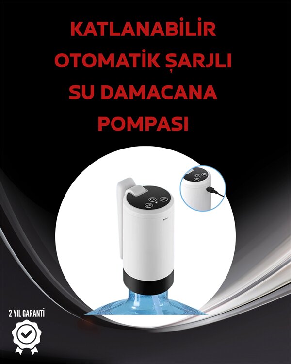 Damacana Üstü Akıllı Su Pompası | 3 Damacana Kullanım | 4W Güç | Micro USB Şarjlı | Katlanabilir & Taşınabilir 1 Damacana Üstü Akıllı Su Pompası | 3 Damacana Kullanım | 4W Güç | Micro USB Şarjlı | Katlanabilir & Taşınabilir