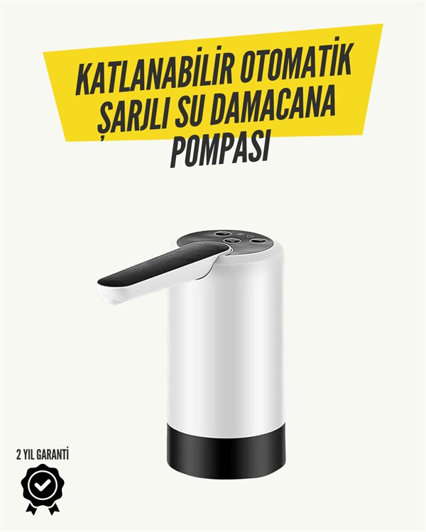 Katlanabilir Şarjlı Damacana Su Pompası Pratik Kullanım 1 Katlanabilir Şarjlı Damacana Su Pompası Pratik Kullanım