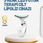 Cilt Yenileyici Şarjlı Güzellik Aleti – Pozitif/Negatif İyon, Titreşimli Masaj ve Kırmızı-Mavi-Yeşil Işıkla