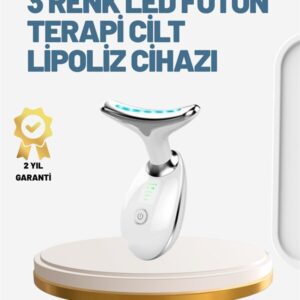 Cilt Yenileyici Şarjlı Güzellik Aleti – Pozitif/Negatif İyon Titreşimli Masaj ve Kırmızı-Mavi-Yeşil Işıkla