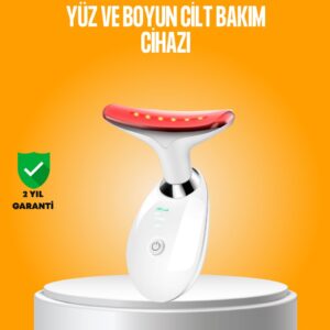 3 Modlu Boyun ve Yüz Bakım Cihazı – EMS Temizleme Sıcak Masaj ve Renkli Işık Terapi Özellikli