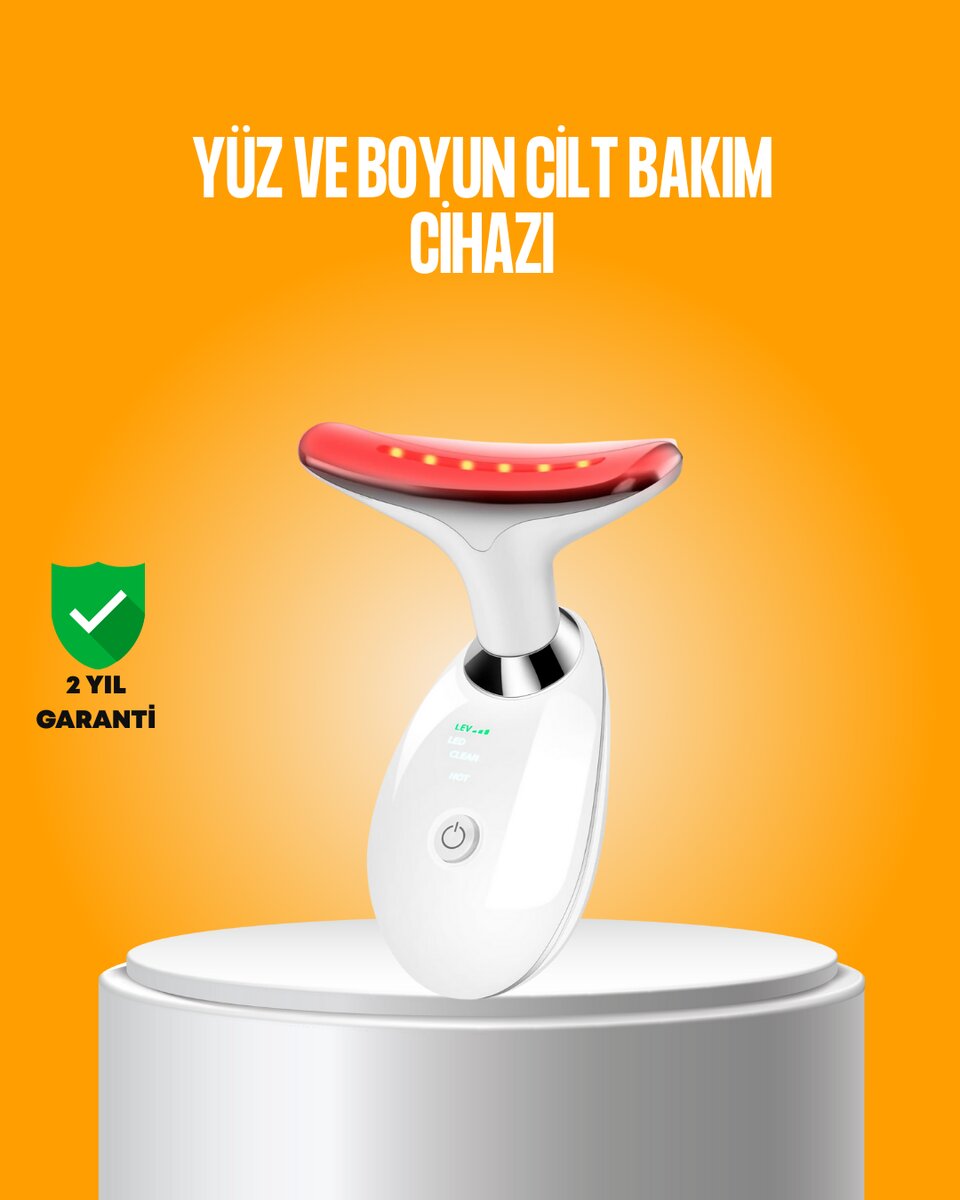 3 Modlu Boyun ve Yüz Bakım Cihazı – EMS Temizleme Sıcak Masaj ve Renkli Işık Terapi Özellikli 1 3 Modlu Boyun ve Yüz Bakım Cihazı – EMS Temizleme Sıcak Masaj ve Renkli Işık Terapi Özellikli