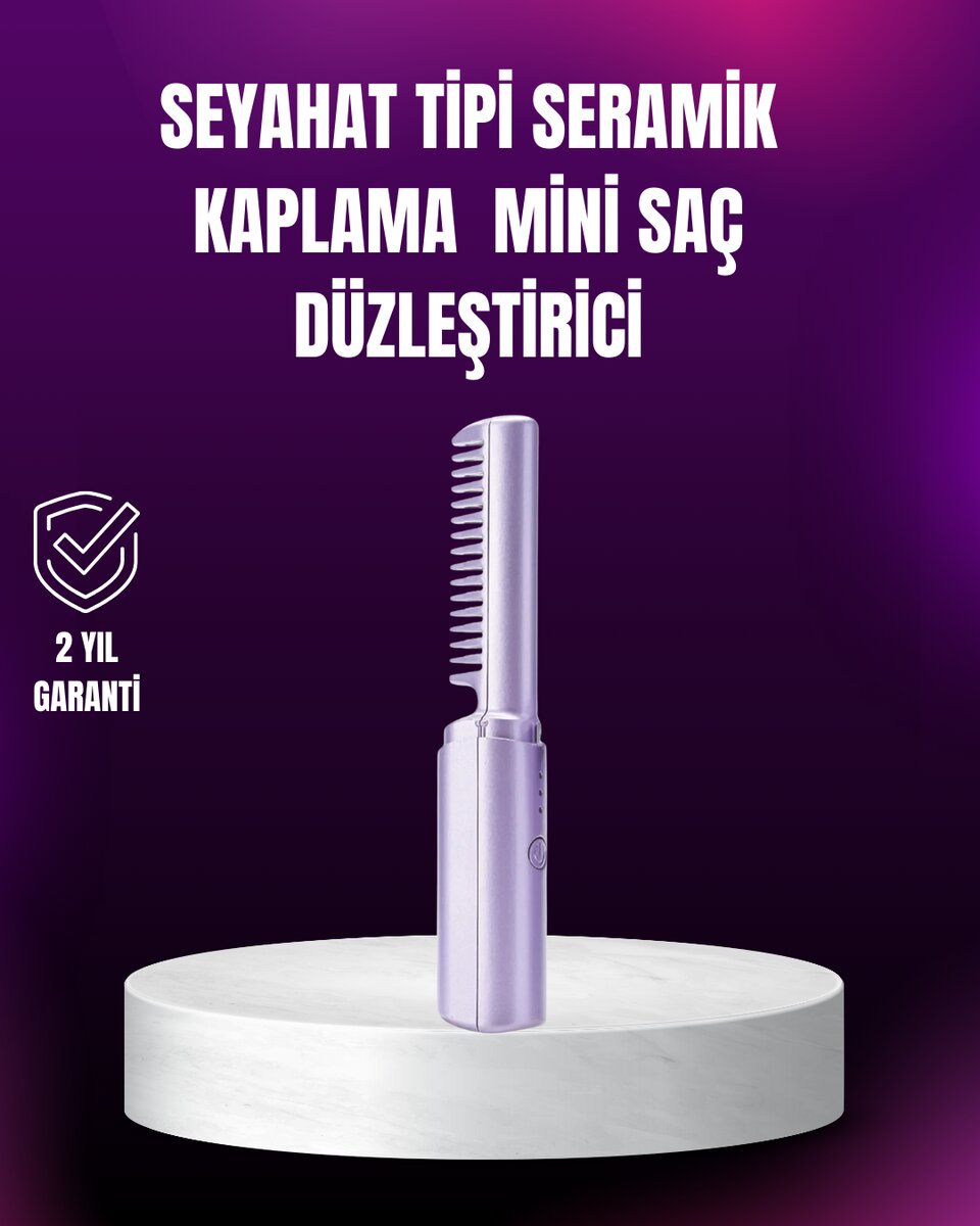 Kablosuz USB Şarjlı Saç Düzleştirici Tarak – Seyahat Boy 1 Kablosuz USB Şarjlı Saç Düzleştirici Tarak – Seyahat Boy