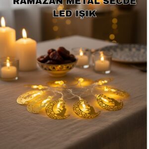 Secde Eden Adam Figürlü Ay Tasarımlı Ramazan LED Işık
