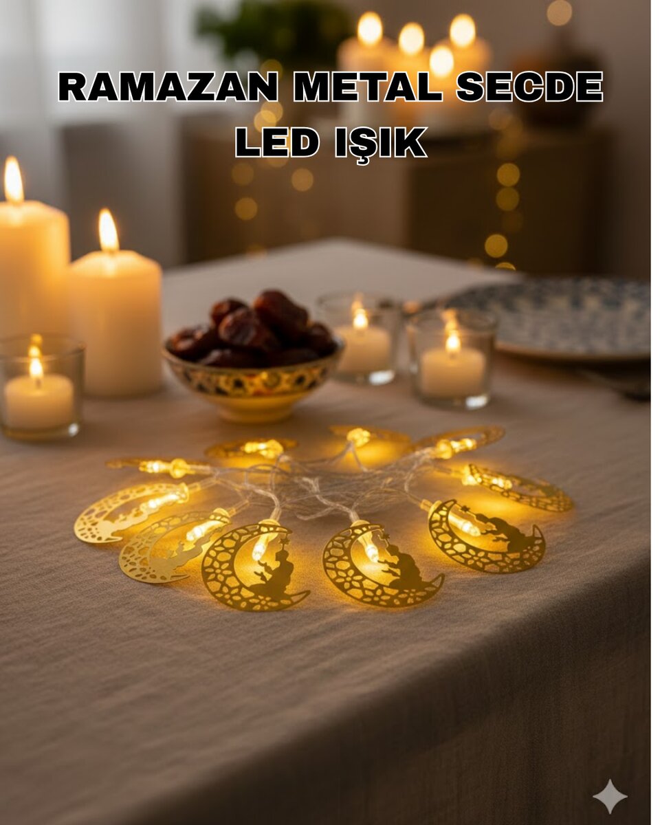 Secde Eden Adam Figürlü Ay Tasarımlı Ramazan LED Işık 1 Secde Eden Adam Figürlü Ay Tasarımlı Ramazan LED Işık