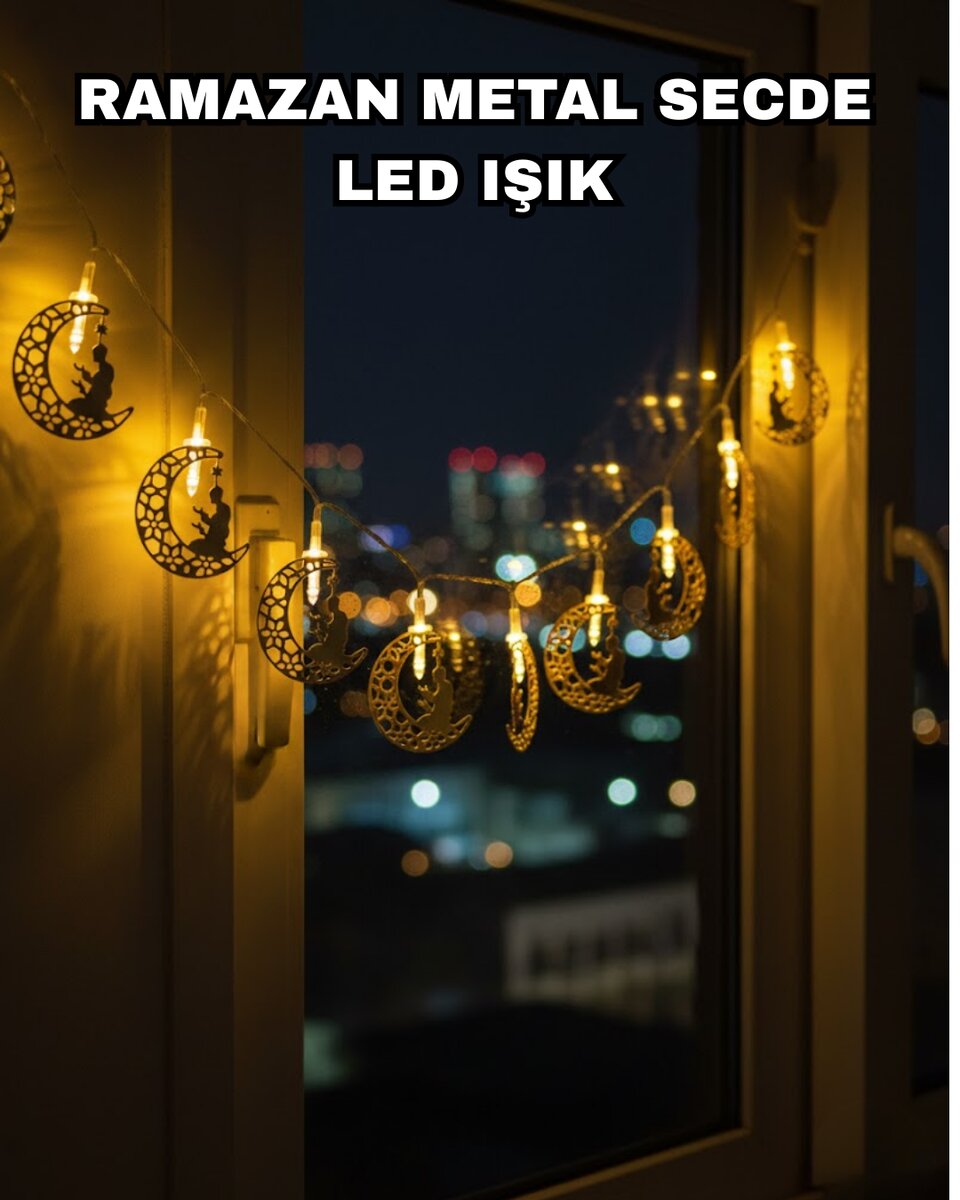 Dekoratif Ramazan Ay Işığı Secde Eden Adam Figürlü 1 Dekoratif Ramazan Ay Işığı Secde Eden Adam Figürlü