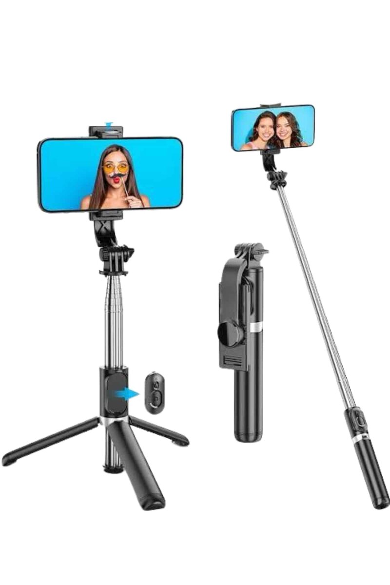 Tripod Selfie Çubuğu Bluetooth Kumandalı Kablosuz Led Işıklı 3 Tripod Selfie Çubuğu Bluetooth Kumandalı Kablosuz Led Işıklı - Görsel 3