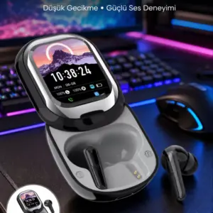 Kişiselleştirilebilir LED Ekranlı Bluetooth Kulaklık – Oyun & Müzik Modlu
