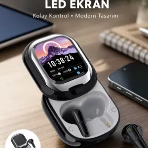 Şık Akıllı ve Güçlü: LED Ekranlı Kablosuz Kulaklık Seti