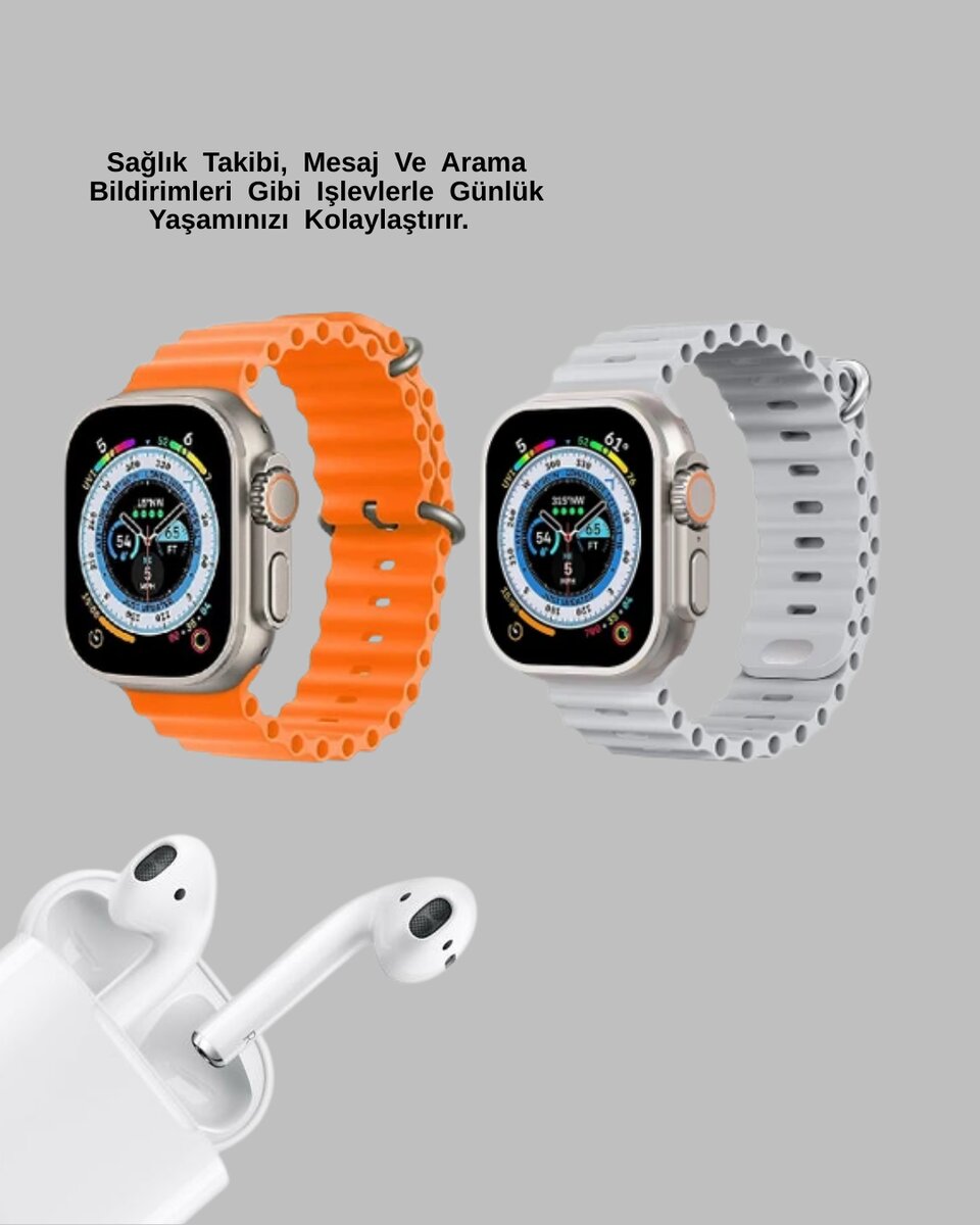 Watch 9 Max Akıllı Saat Kulaklık Seti Sağlık Takipli 45 mm Geniş Ekran 4 Watch 9 Max Akıllı Saat Kulaklık Seti Sağlık Takipli 45 mm Geniş Ekran - Görsel 4