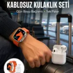 Watch 9 Max Akıllı Saat Seti 2 Kordonlu Kablosuz Kulaklık Hediyeli Yeni Nesil