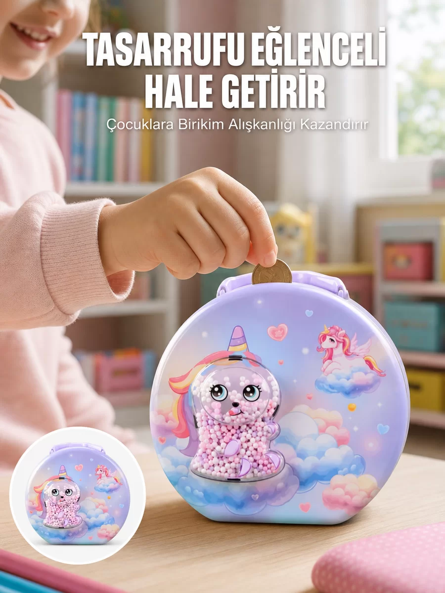 Metal Çocuk Para Kasası Ayarlanabilir Şifreli Kilitli 1 Metal Çocuk Para Kasası Ayarlanabilir Şifreli Kilitli