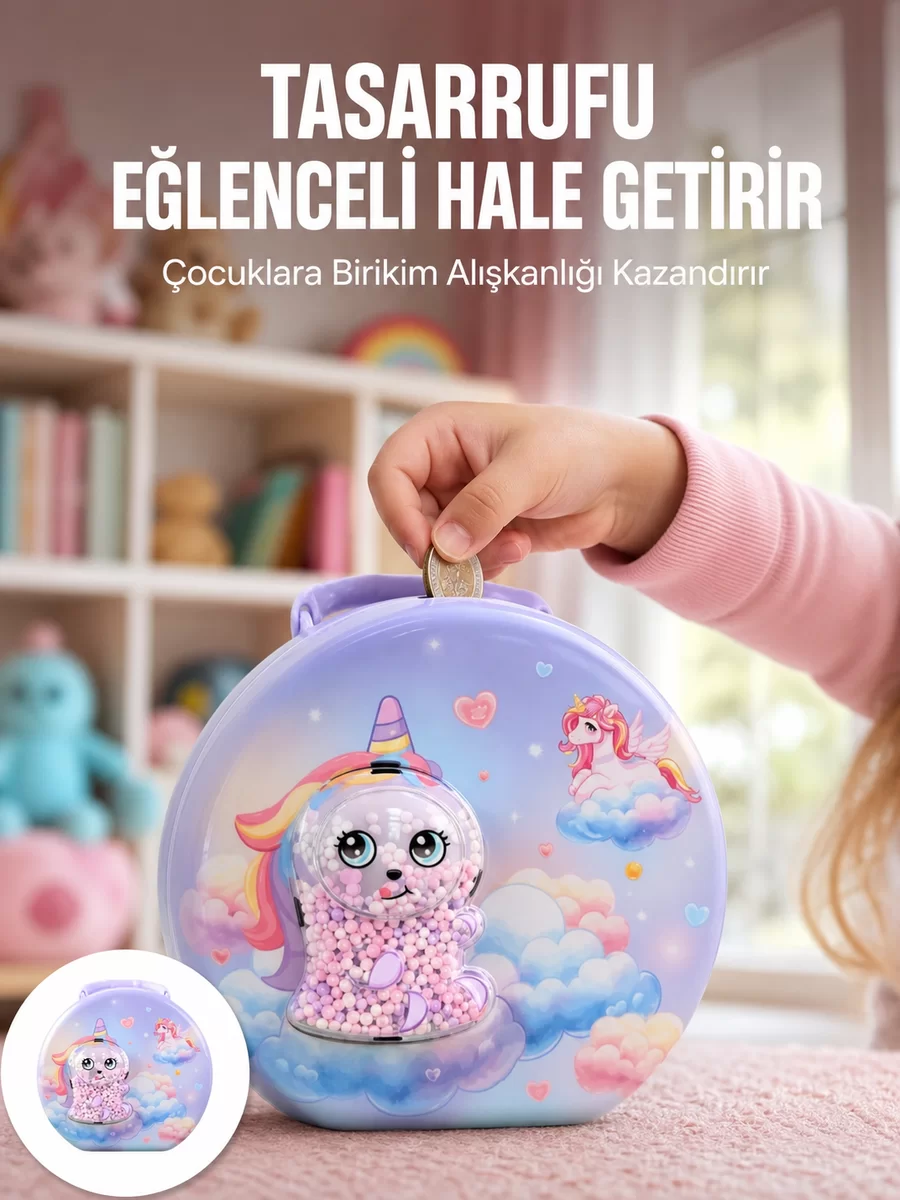 Eğitici Şifreli Çocuk Para Kasası Dayanıklı Metal 1 Eğitici Şifreli Çocuk Para Kasası Dayanıklı Metal