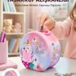 Mini Çocuk Para Kasası Güvenli Kilitli Birikim Kutusu