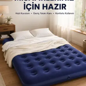 Çok Amaçlı Şişme Hava Yatağı Çift Kişilik Hızlı Şişirme Vanalı