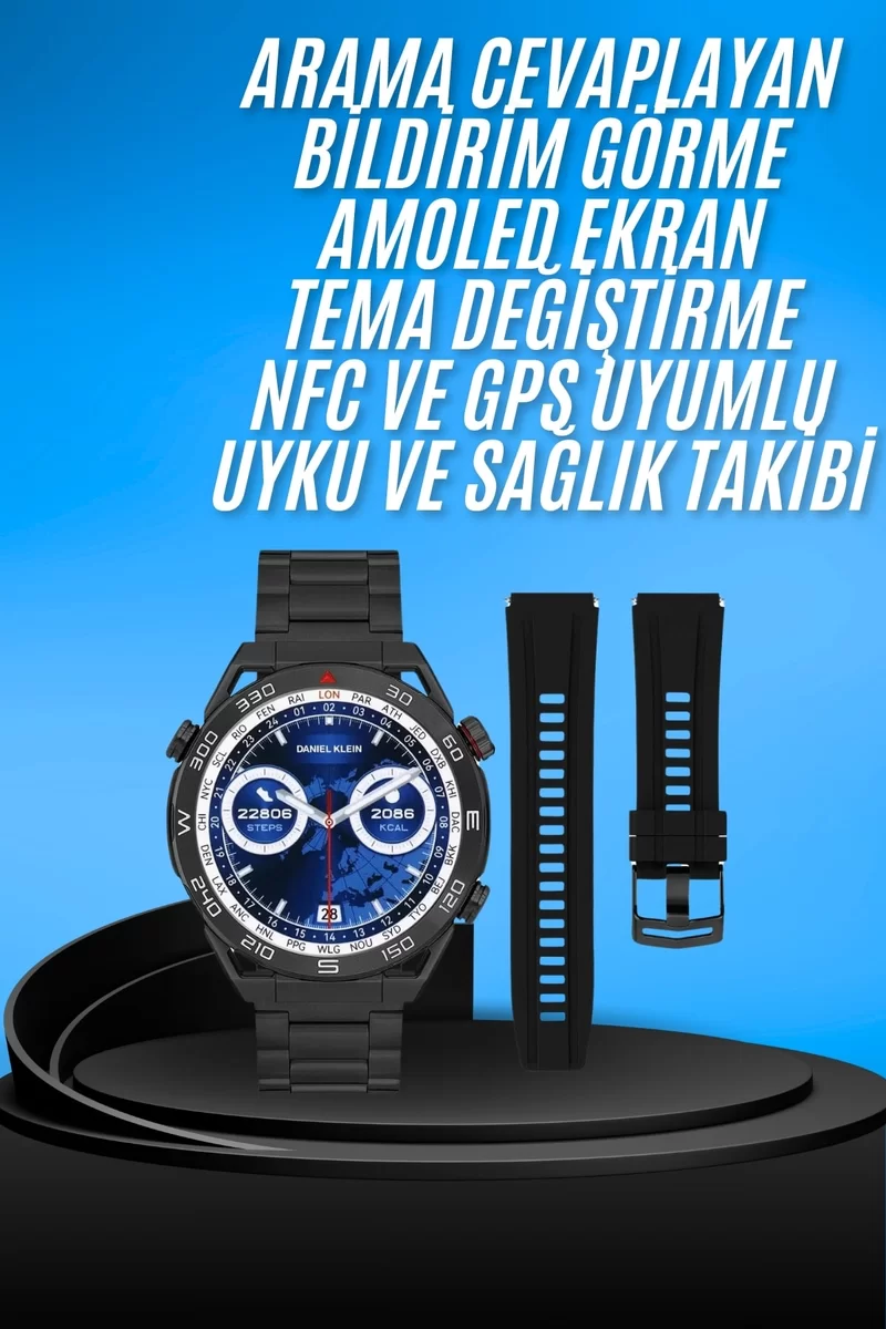 Akıllı Saat Çelik Kordonlu Amoled Ekran Android ve İOS Uyumlu Çağrı Cevaplayabilen Yeni Nesil 2 Akıllı Saat Çelik Kordonlu Amoled Ekran Android ve İOS Uyumlu Çağrı Cevaplayabilen Yeni Nesil - Görsel 2