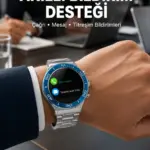 Akıllı Saat Çelik Kordonlu Amoled Ekran Android ve İOS Uyumlu Çağrı Cevaplayabilen Yeni Nesil
