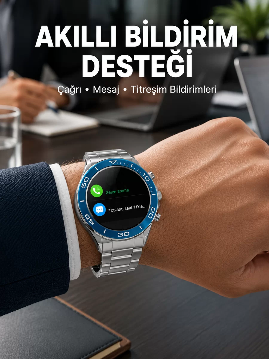 Akıllı Saat Çelik Kordonlu Amoled Ekran Android ve İOS Uyumlu Çağrı Cevaplayabilen Yeni Nesil 1 Akıllı Saat Çelik Kordonlu Amoled Ekran Android ve İOS Uyumlu Çağrı Cevaplayabilen Yeni Nesil