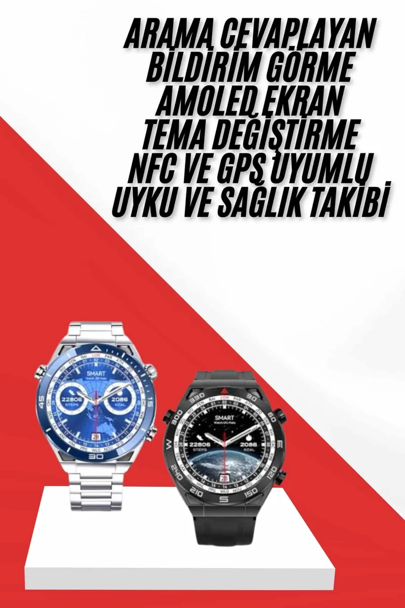 Akıllı Saat 1.62 İnç Ultimate Nabız Sensörlü Sesli Görüşme Yapabilen Yeni Nesil 2 Akıllı Saat 1.62 İnç Ultimate Nabız Sensörlü Sesli Görüşme Yapabilen Yeni Nesil - Görsel 2