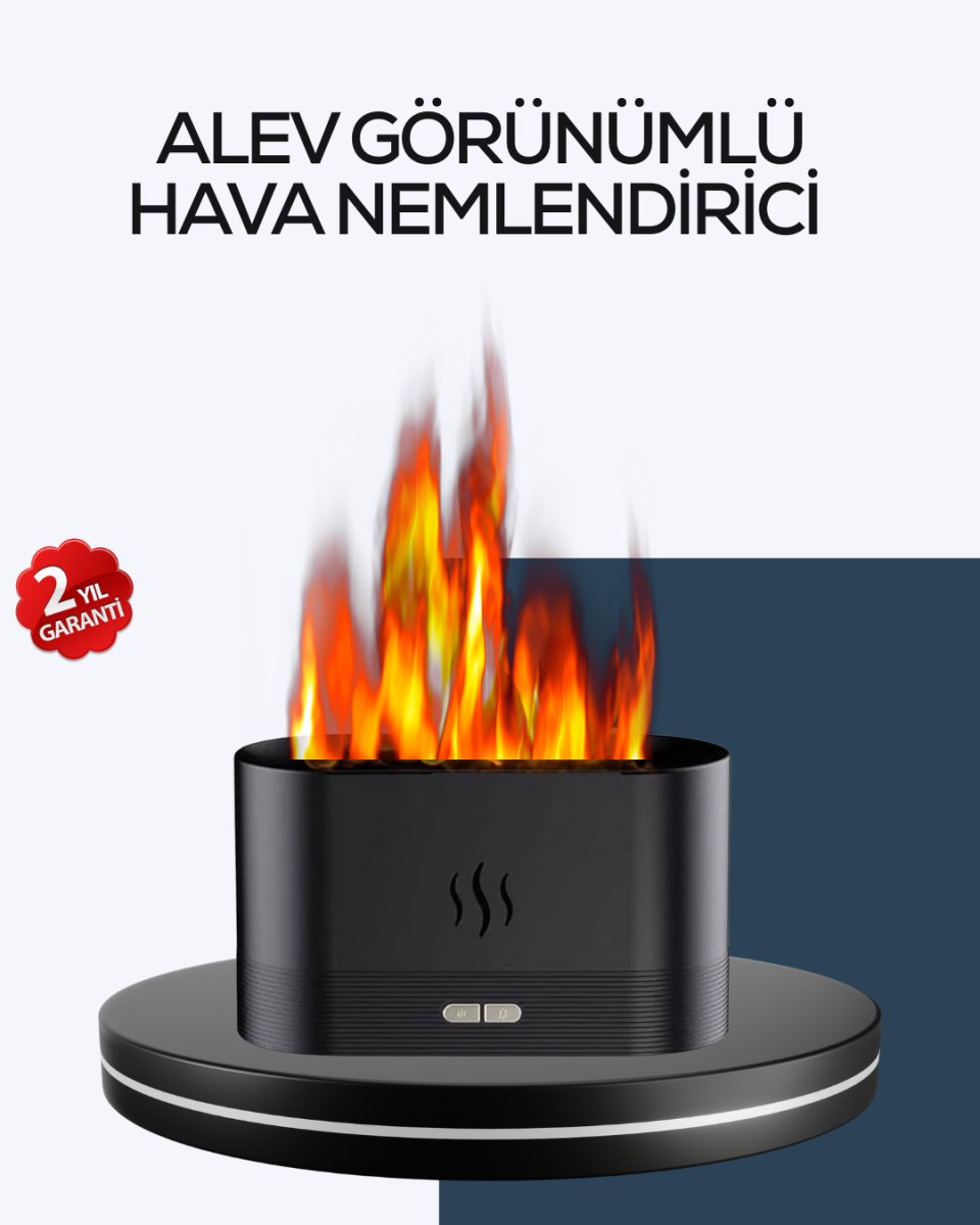 Aromatik Oda Kokusu Difüzörü Alev Tasarımlı LED Işıklı Nemlendirici 1 Aromatik Oda Kokusu Difüzörü Alev Tasarımlı LED Işıklı Nemlendirici
