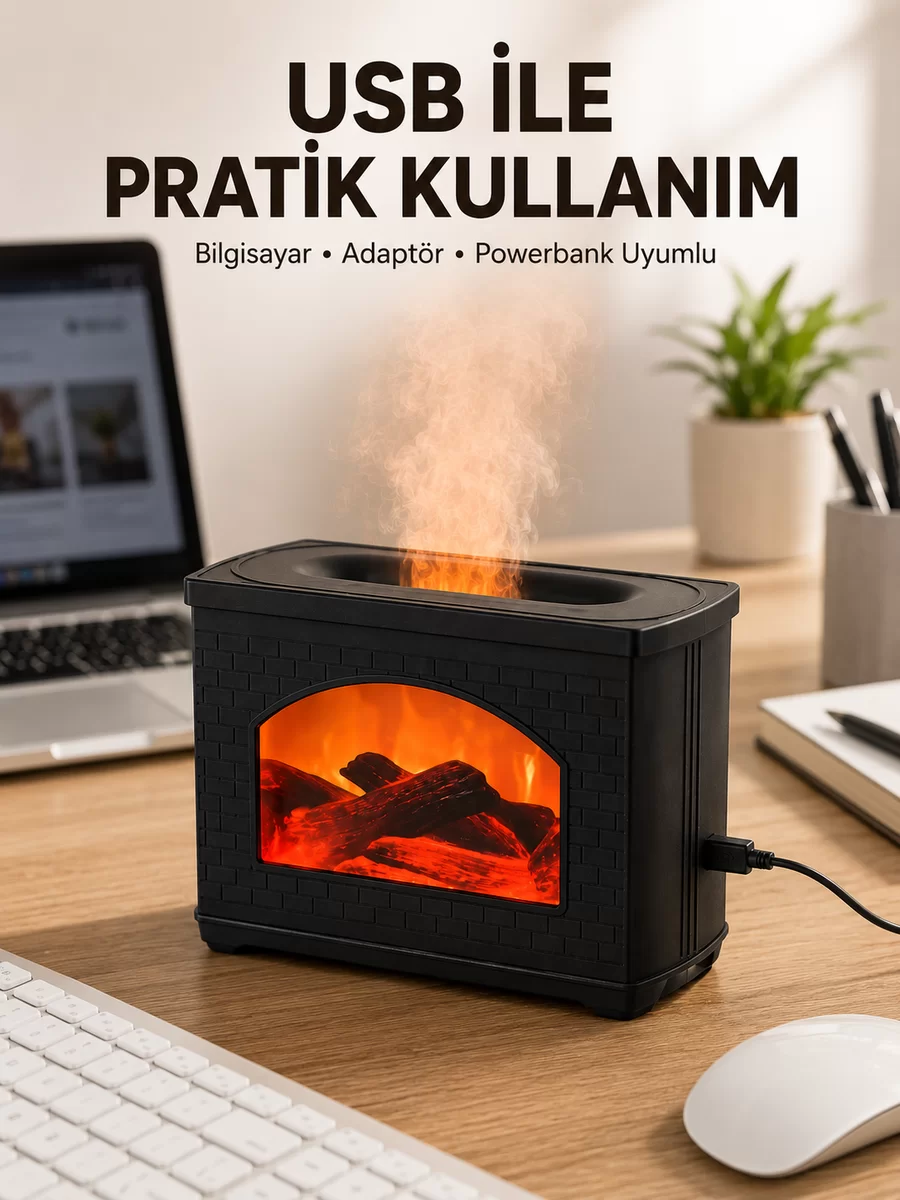 Aromaterapi Difüzör Ultrasonik Sessiz Nemlendirici USB Destekli 1 Aromaterapi Difüzör Ultrasonik Sessiz Nemlendirici USB Destekli