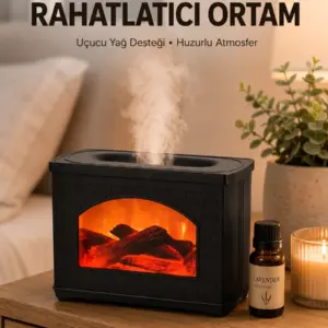 Aromaterapi Uyumlu Ultrasonik Oda Nemlendirici Ayarlanabilir Sis Çıkışlı