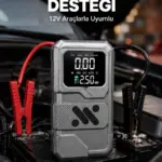 Taşınabilir Araç Akü Takviye ve Hava Kompresörü Powerbank Özellikli