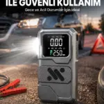 Çok Fonksiyonlu Akü Takviye ve Taşınabilir Hava Kompresörü