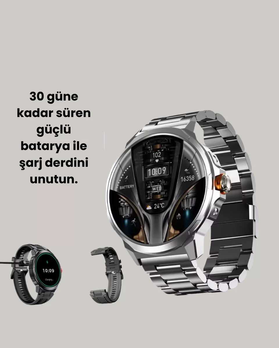 Şık Metal Kasa ve Değiştirilebilir Kordonlarla SW80 Smartwatch Yeni Nesil 3 Şık Metal Kasa ve Değiştirilebilir Kordonlarla SW80 Smartwatch Yeni Nesil - Görsel 3