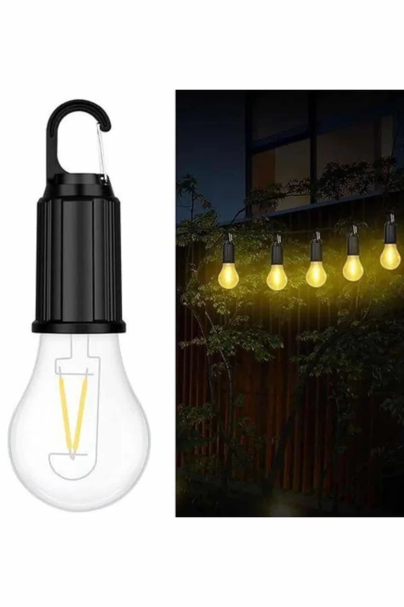 Şarjlı Dekoratif Kamp Lambası Askılı Ampul Led Işık Type-C Girişli 3 Şarjlı Dekoratif Kamp Lambası Askılı Ampul Led Işık Type-C Girişli - Görsel 3