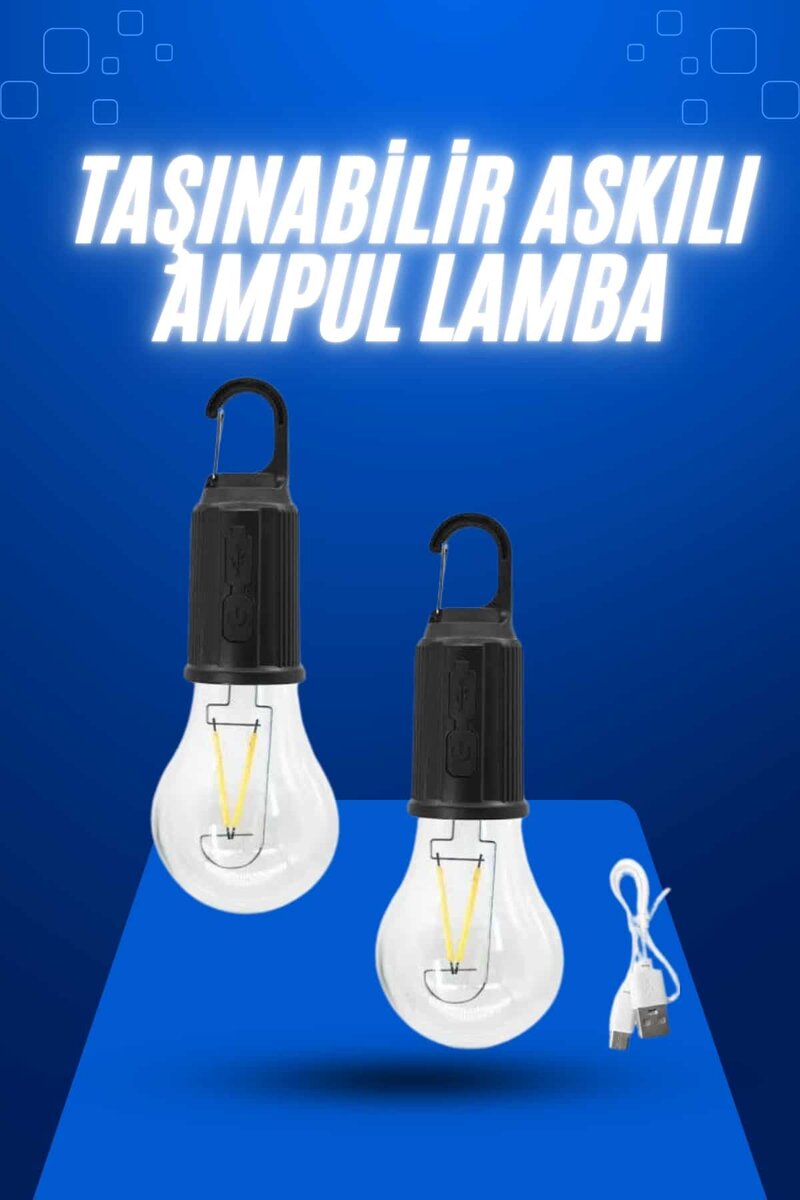 Askılı Kırılmaz Led Işık Kamp Bahçe Lambası Taşınabilir Led Ampul Şarjlı 1 Askılı Kırılmaz Led Işık Kamp Bahçe Lambası Taşınabilir Led Ampul Şarjlı