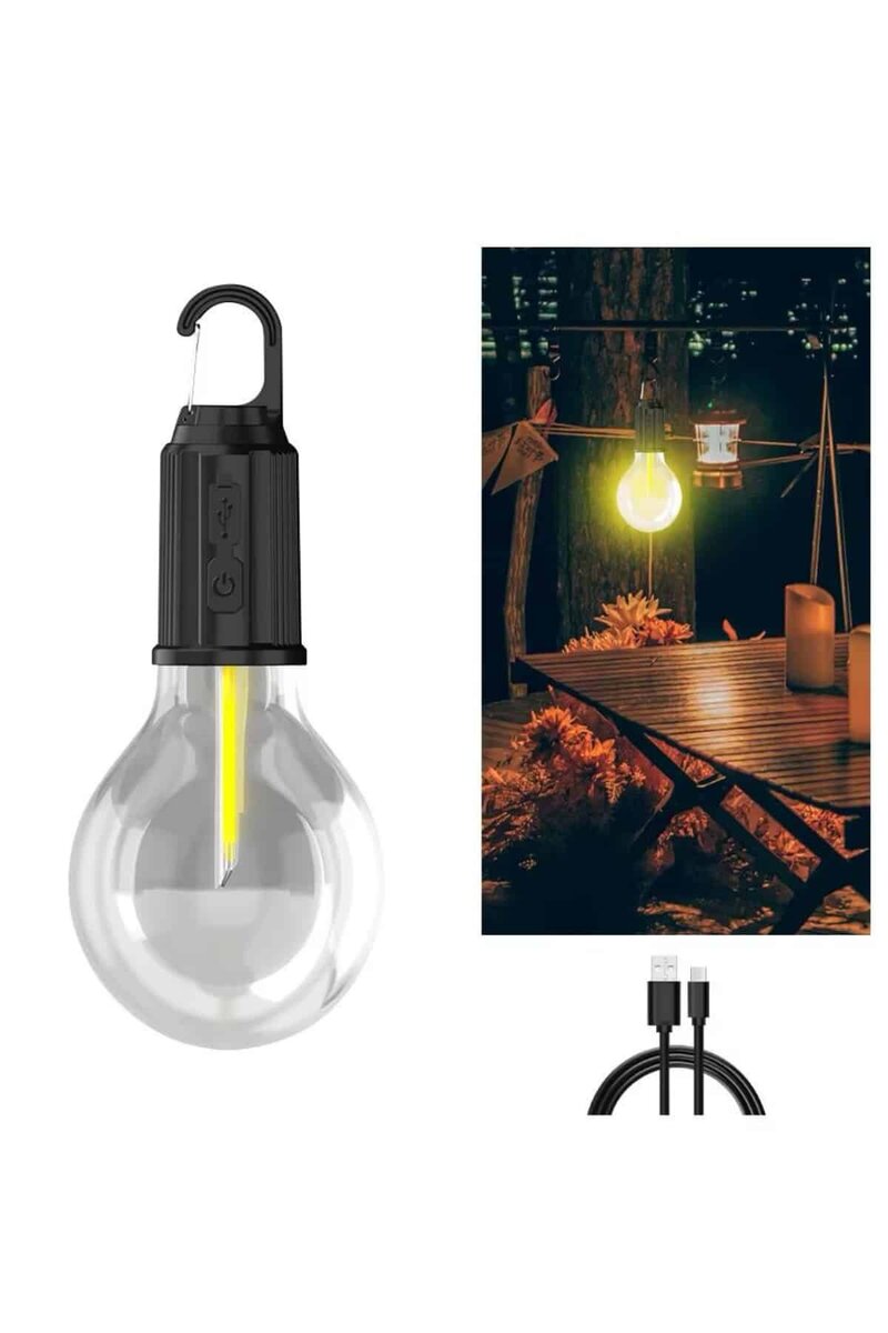3 Farklı Mod LED'li Şarjlı Asma Kancalı Kamp Lambası Taşınabilir Ampul 2 3 Farklı Mod LED'li Şarjlı Asma Kancalı Kamp Lambası Taşınabilir Ampul - Görsel 2