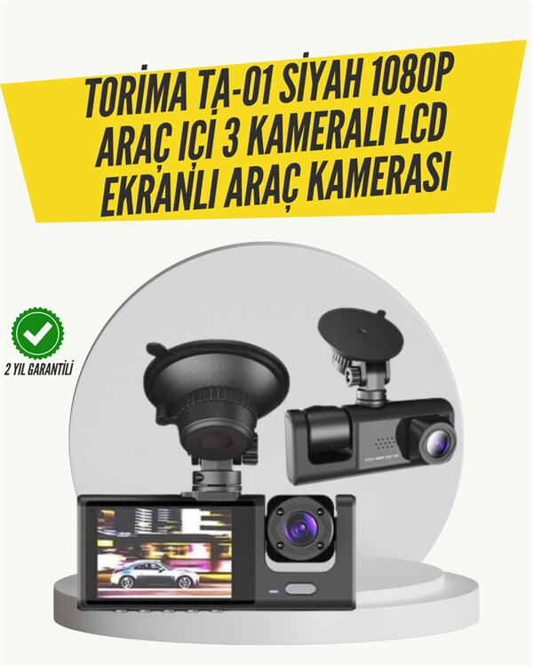 TA-01 3 Kameralı 1080P Araç Kamerası Siyah 1 TA-01 3 Kameralı 1080P Araç Kamerası Siyah
