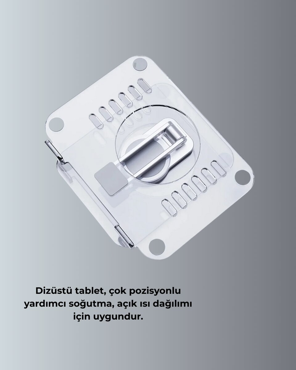 Katlanabilir Tablet Standı Ayarlanabilir Kaymaz Şeffaf Tasarım 3 Katlanabilir Tablet Standı Ayarlanabilir Kaymaz Şeffaf Tasarım - Görsel 3